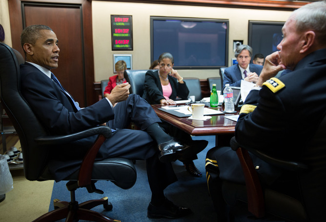 Tough decision: Barack Obama with the National Security Council. EPA/Pete Souza