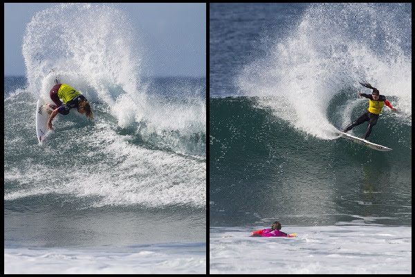 Matt Wilkinson (left) and Tyler Wright (right) lead the world's best surfers to Stop No. 2 on the Samsung Galaxy WSL Championship Tour, the Rip Curl Pro Bells Beach, this coming week. Image: WSL / Cestari / Kirstin